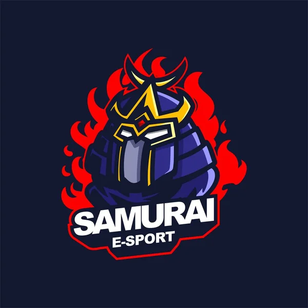 Logotipo Samurai Para Sport Logotipo Mascota Del Juego — Vector de stock