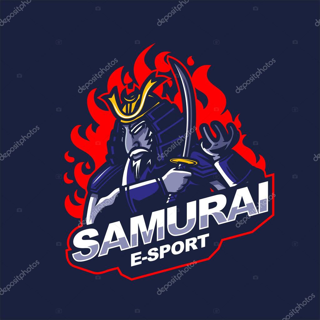 Samurai knight logo for e-sport gaming mascot logo