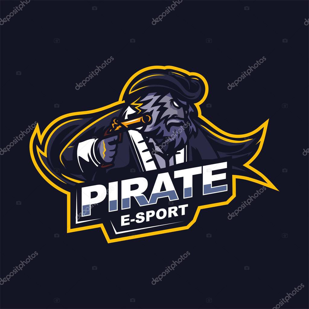 Pirate captain logo for e-sport gaming mascot logo