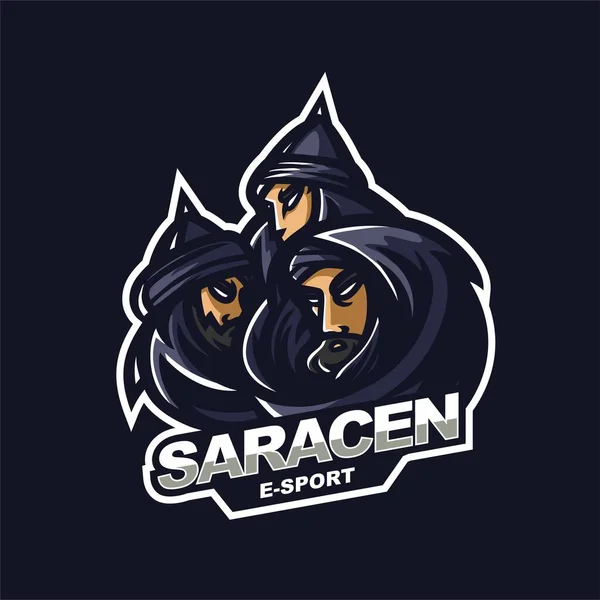 Logotipo Del Caballero Del Saracen Árabe Para Logotipo Mascota Del — Vector de stock