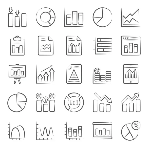 Data Analytics Doodle Icons Pack — Stock vektor