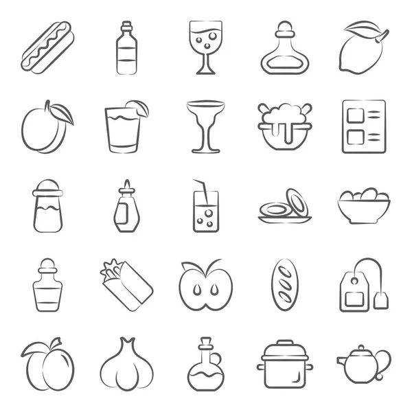 Food Refreshing Drinks Doodle Icons Pack — Stock Vector