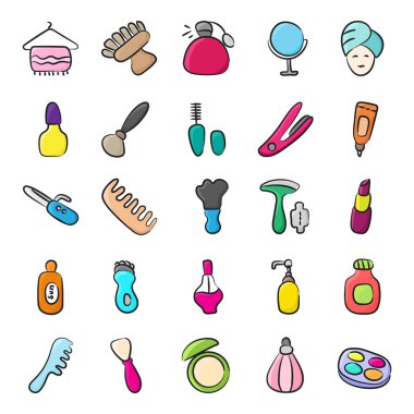 Burada kozmetik ürünler karalama ikonları var güzellik ve moda ile ilgili vektörler düzenlenebilir tarzda. Şimdi yakala..