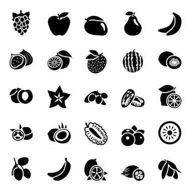 Burada katı tasarım içeren özel bir meyve ikonu paketi sunuyoruz. Bu inanılmaz sette meyvelerle ilgili her şeyi bulabilirsiniz. Projenizi tasarlamak için bu simgeleri kullanın. Mutlu İndirmeler!