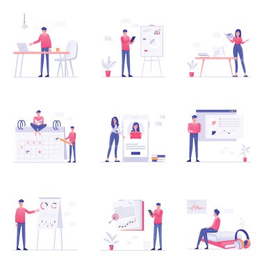 Düz eğitim vektör çizimleri, öğretmenlerin ve öğrencilerin kadın ve erkek avatarları ile ilgili çeşitli aktiviteler gerçekleştirmek ve konsepti mükemmel bir şekilde tasvir etmek.!