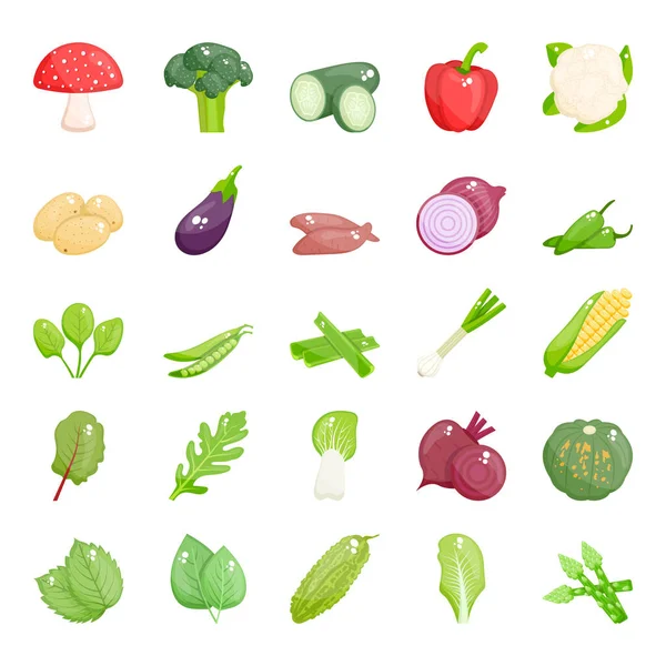 Necesitas Mejor Pack Relacionado Con Las Verduras Naturales Para Proyecto — Vector de stock