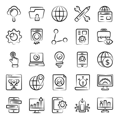 Arama motoru optimizasyonunun ve çizim çizgisi simgelerinin tadını çıkarın. Bu inanılmaz vektörler projenizin görünümünü ve özünü son derece geliştirebilir. Bu seti alın ve ilgili projelerde bu simgeleri kullanarak eğlenin.