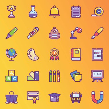 Bu havalı ikonlar modern düz stil eğitimi tasvir ediyor. Bu sette en iyi şey tamamen düzenlenebilir olması. Umarım bunu faydalı ve değerli bulursunuz.! 