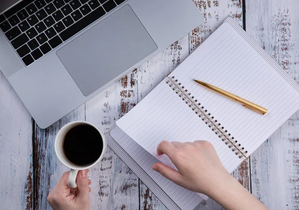 Studying a foreign language on a computer or drawing or distance learning and working through the Internet with a cup of coffee during isolation or quarantine