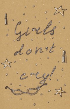 Kızlarla ilgili modern karikatür çizimleri. Ağlama.. 