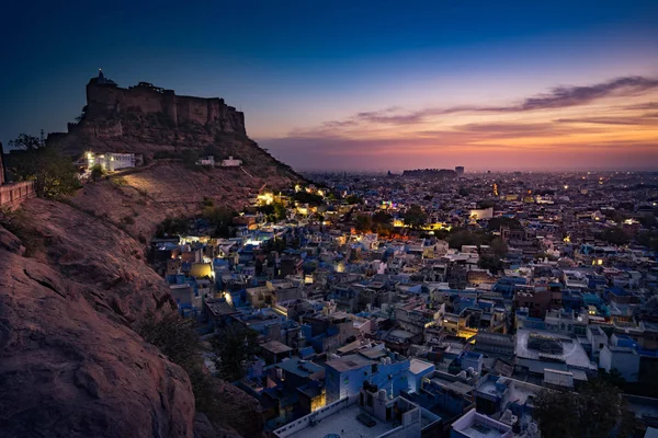 Forte de Mehrangarh durante o pôr do sol — Fotografia de Stock