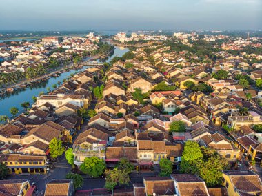 Hoi An, Vietnam - 8 Ekim 2019: Hoi An antik kenti, Unesco dünya mirası. Vietnam 'ın en ünlü seyahat yerlerinden biri..