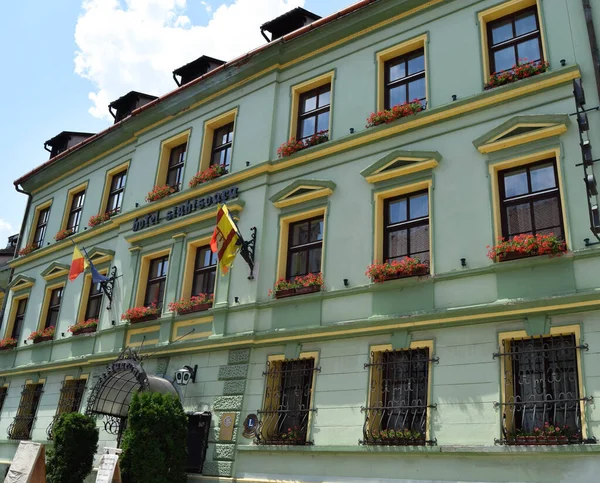 Sighisoara Rumania Julio 2019 Vista Exterior Del Sighisoara Hotel Rumania — Foto de Stock