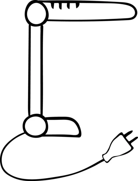 Elemento Único Lâmpada Mesa Conjunto Negócios Doodle Ilustração Vetorial Desenhada —  Vetores de Stock