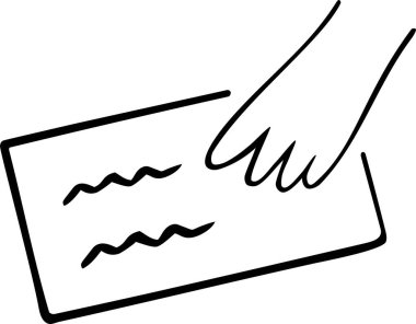 El ele tutuşarak. Posta servisi aracılığıyla mektup ya da yazışma göndermek. Kartlar, posterler, çıkartmalar ve profesyonel tasarım için el çizimi vektör çizimi.