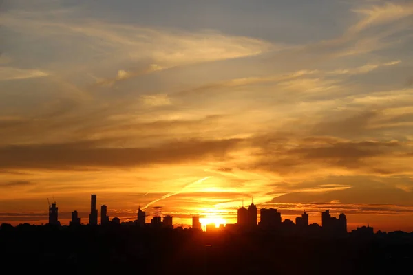 Silhouette della città di Melbourne skyline — Foto Stock