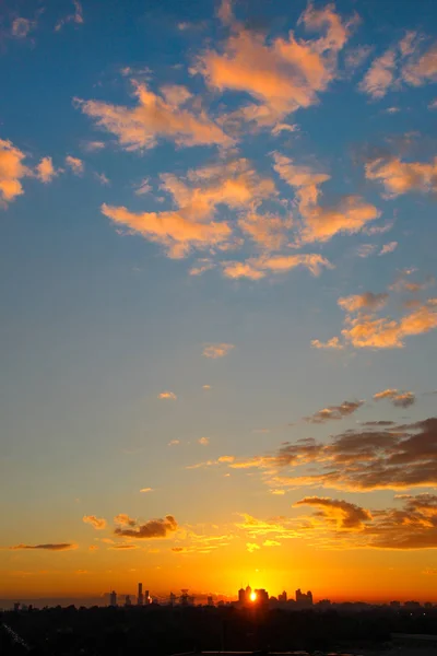 Silueta panorama města Melbourne — Stock fotografie