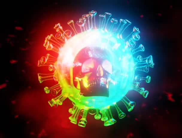 Coronavirus Death Rates Epidemic Pandemic Skull Death Covid Looped Animation — Stock Video