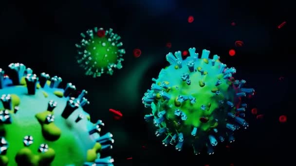 Coronavirus Enfeksiyonu Covid Döngülü Animasyon — Stok video