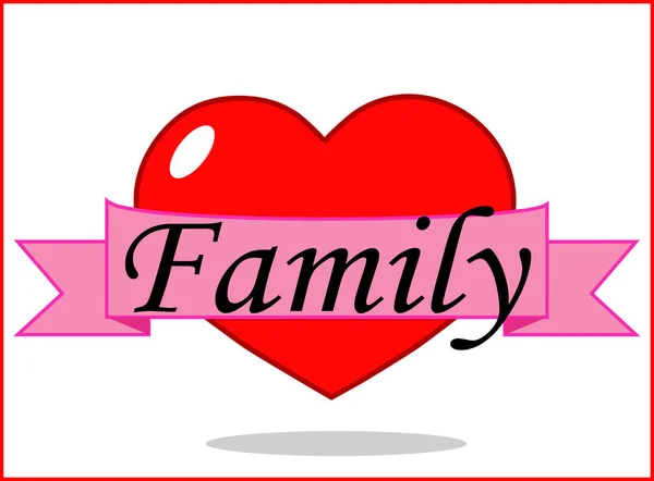 Familien Gedenken Den Familientag Rotes Herz Umgeben Von Einer Rosafarbenen — Stockvektor