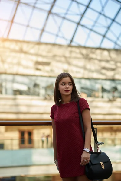 Gorgeous female is admiring something during excursion in her summer weekend abroad — Stock Photo, Image