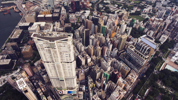 Big megapolis with advanced buildings