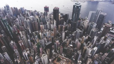 Hong Kong iş bölgesi binalarda ffice.