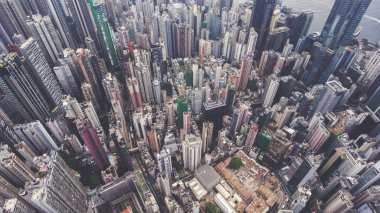 Hong Kong iş bölgesi binalarda ffice.