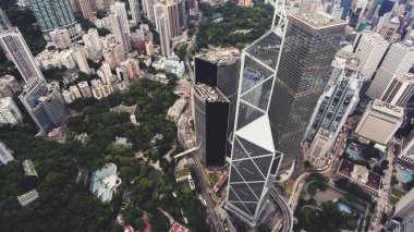 Hong Kong şehir yüksek binalar ile