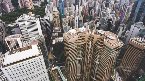 Foto aérea de un distrito de negocios en China — Foto de Stock