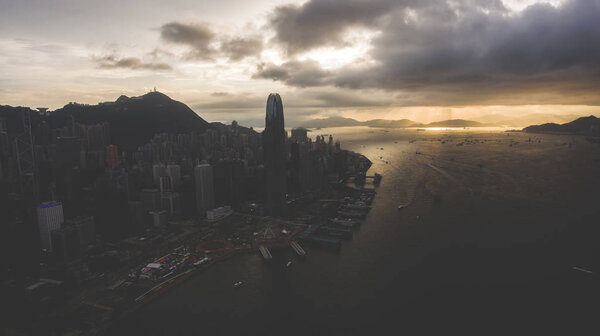 Sunset rays over China town in evening time — Stock Photo, Image