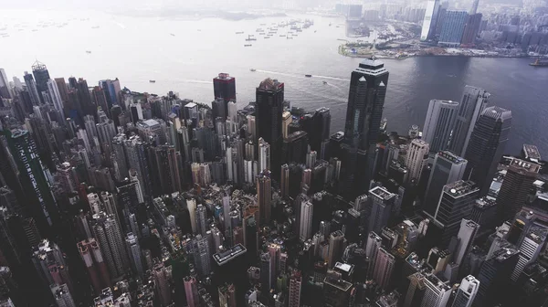 Αναπτυγμένη πόλη Χονγκ Κονγκ με επιχειρηματικά κέντρα — Φωτογραφία Αρχείου
