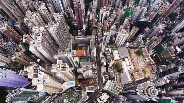Ciudad Global de Hong Kong con edificios avanzados — Foto de Stock