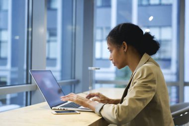 Deneyimli afro Amerikan kadın Ceo multimedya dosya indirme Internet üzerinden