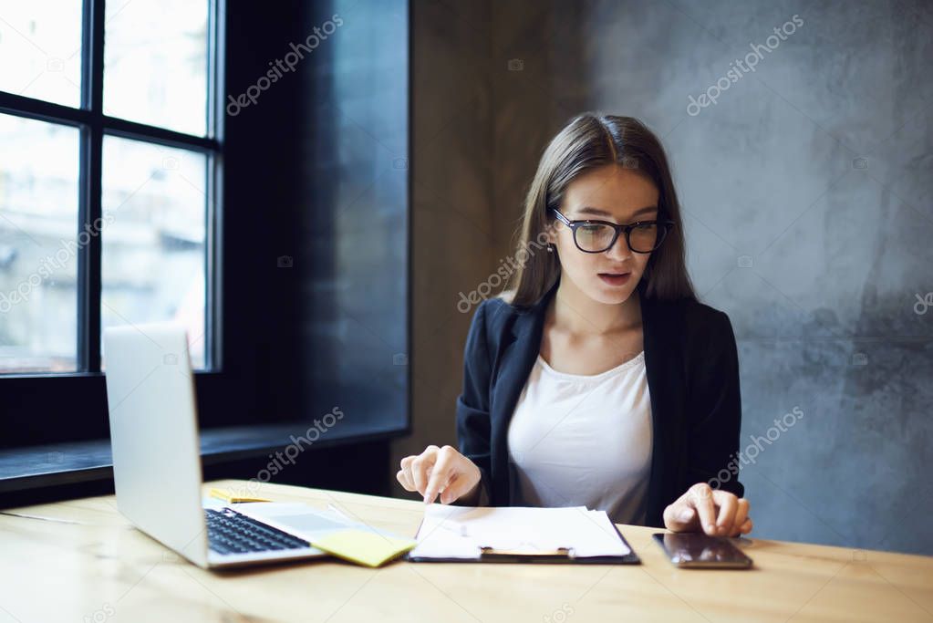 Woman working on planning project 