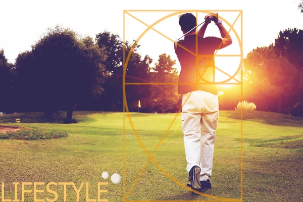 Giocatore di golf maschile seguendo attraverso — Foto Stock
