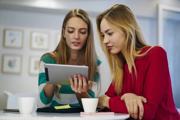 Especialistas Marketing Feminino Qualificados Trabalhando Juntos Estratégia Criação Analisando Informações — Fotografia de Stock