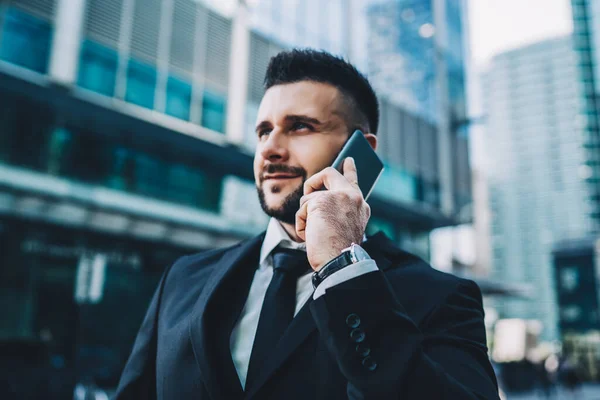 Filtre Flou Spécial Entrepreneur Masculin Communiquant Gadget Téléphone Portable Tout — Photo
