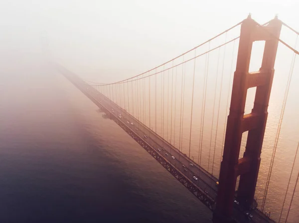 Letecký Pohled Silueta Slavného Mostu Golden Gate Pohled San Franciscu — Stock fotografie