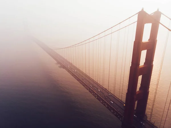 Silhueta Vista Aérea Famosa Ponte Golden Gate Vista São Francisco — Fotografia de Stock