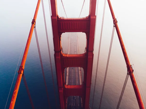 Silhueta Vista Aérea Golden Gate Tower Bridge Vista São Francisco — Fotografia de Stock