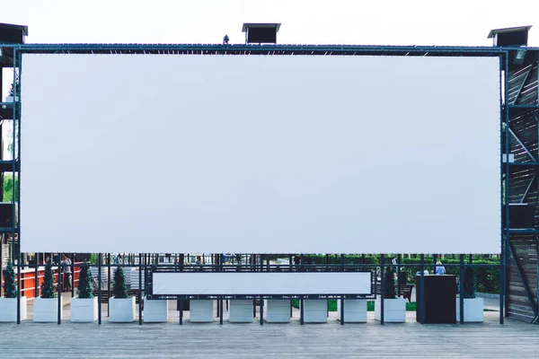 Big White Blank Billboard Wide Screen Placed Stage Sound Light — Stock Photo, Image