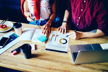 Üstünde gündelik kıyafetlerle, elinde kalemle, tatlıları ve kahveyi alıp, pastanedeki masada oturduğu projenin raporunu inceleyen mahsul çalışanından.