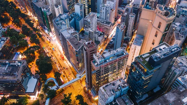 Şehir Merkezindeki Şehir Merkezinin Hava Manzarası Şehir Altyapısının Insansız Hava — Stok fotoğraf