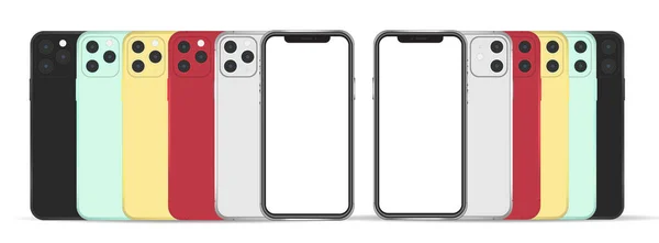 Smartphone Mockup Couleur Isolé Sur Fond — Image vectorielle