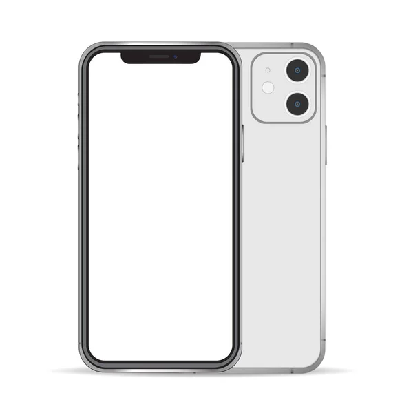 Iphone Graue Farbe Attrappe Realistisch Isoliert Auf Dem Hintergrund — Stockvektor
