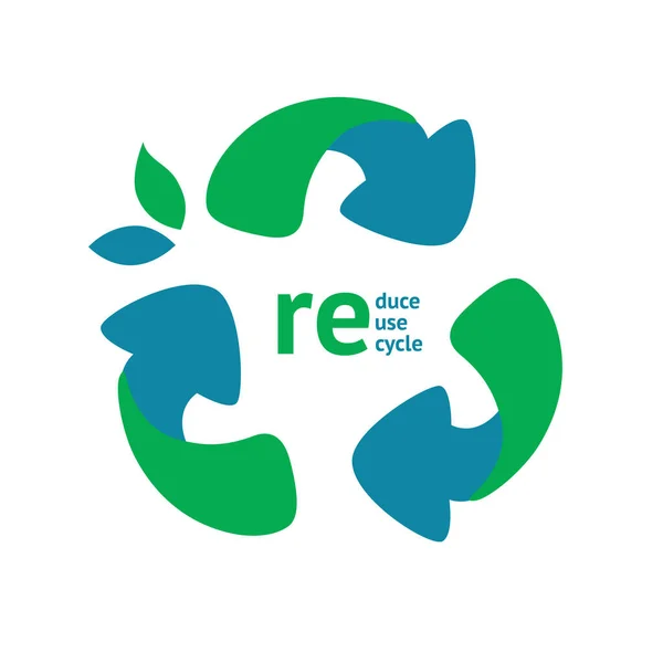 Ikona zero odpadów. Symbol recyklingu. Ilustracja wektora — Wektor stockowy