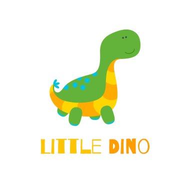Beyaz arka planda dinozor. Vektör illüstrasyonu