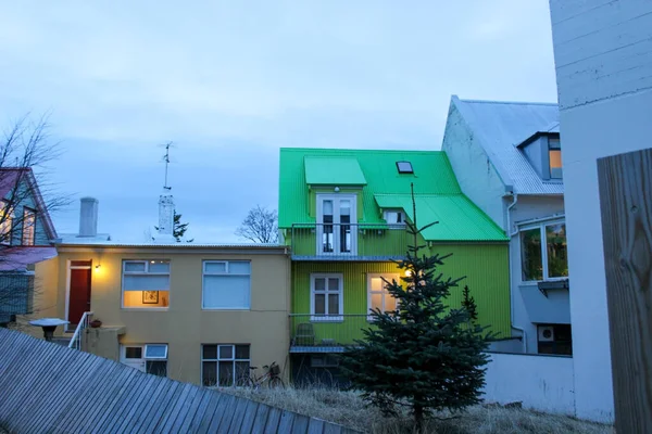 Reykjavik 'te güzel renkli evler.