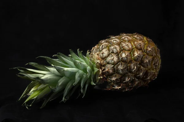 Whole Pineapple Black Background Close — Stock Photo, Image